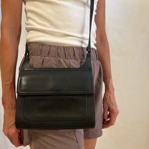 Fossil, Cross Body Leather Wallet Purse, Black